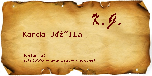 Karda Júlia névjegykártya